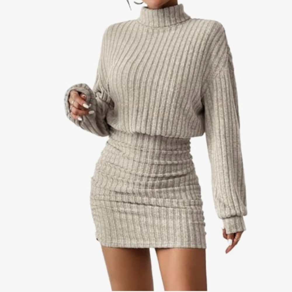Elegant Body-con Ribbed Knit Dress
